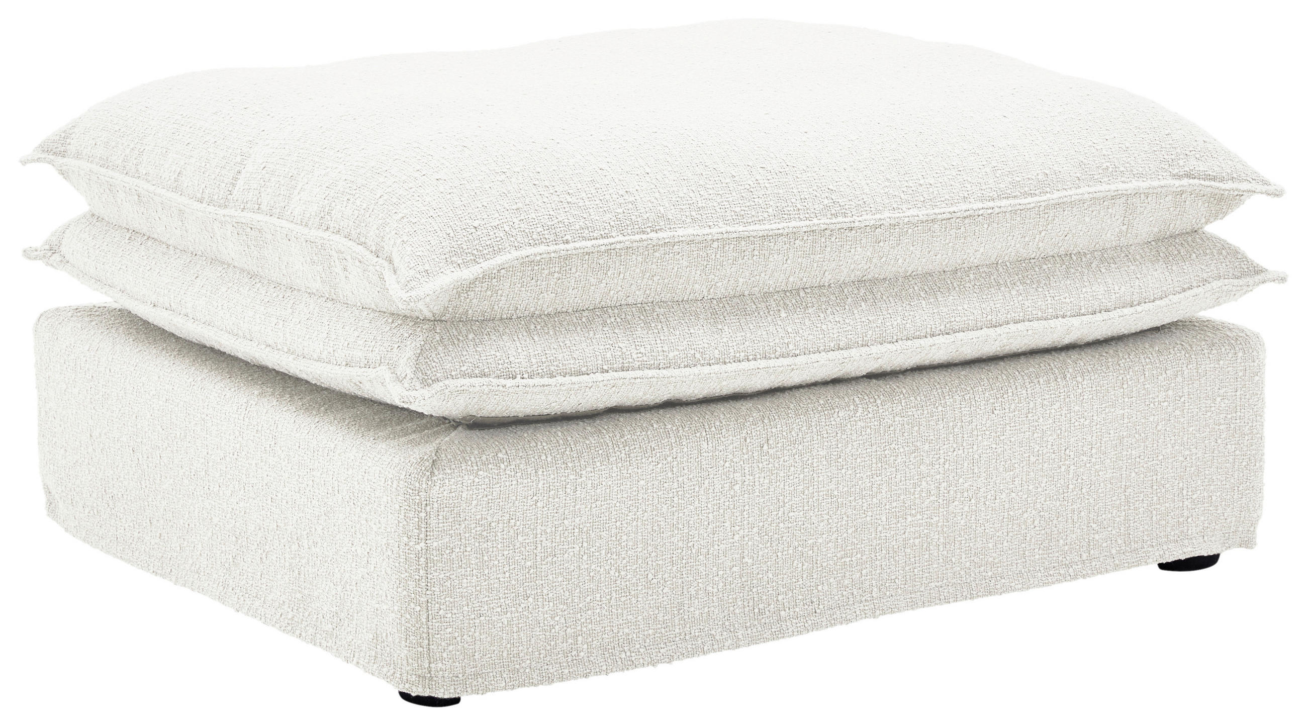 HOCKER Bouclé Weiß  - Schwarz/Weiß, Trend, Kunststoff/Textil (90/46/105cm) - Livetastic