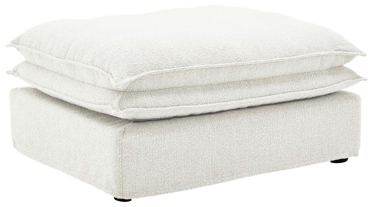 HOCKER Bouclé Weiß  - Schwarz/Weiß, Trend, Kunststoff/Textil (90/46/105cm) - Livetastic