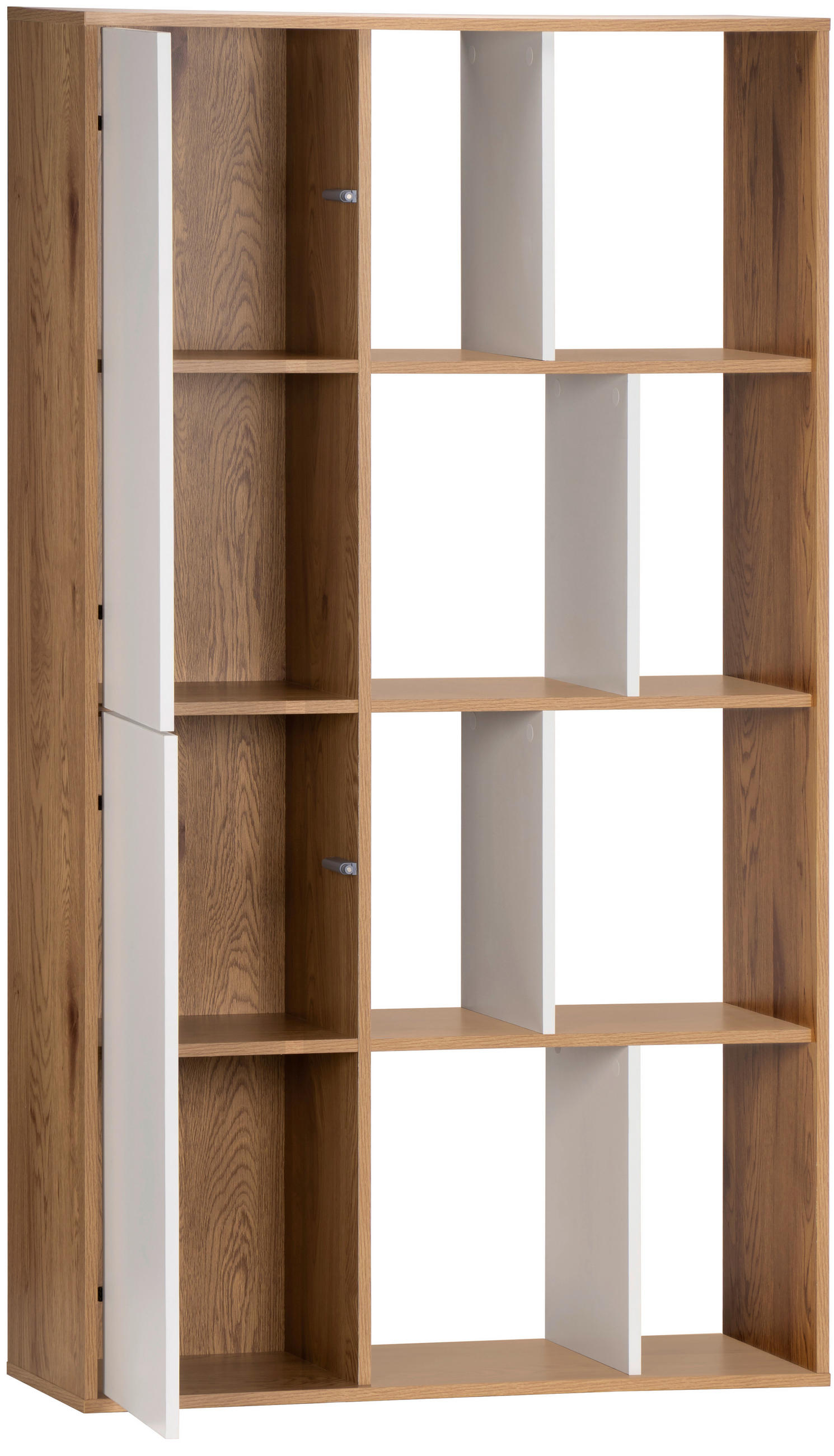 REGAL Naturfarben, Weiß  - Weiß/Naturfarben, Design, Holzwerkstoff (90/159/29,5cm) - Livetastic