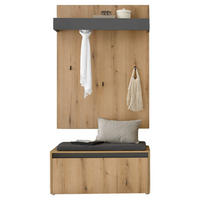 GARDEROBE 3-teilig  in 100/200/40 cm  - Eichefarben/Anthrazit, Design, Holzwerkstoff/Textil (100/200/40cm) - Modante