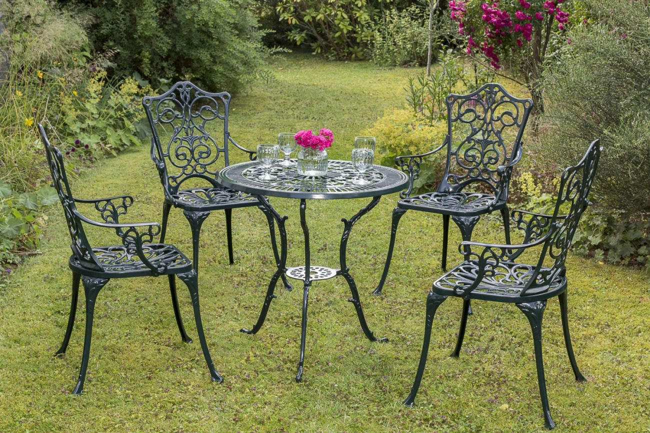 GARTENTISCH 70/70/68 cm Metall Grün rund  - Grün, ROMANTIK / LANDHAUS, Metall (70/70/68cm) - Gardenson