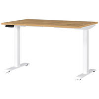 SCHREIBTISCH 120/80/72-118 cm  in Weiß, Eichefarben, Braun  - Eichefarben/Weiß, MODERN, Holzwerkstoff/Metall (120/80/72-118cm) - Novel