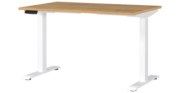 SCHREIBTISCH höhenverstellbar, in verschiedenen Holz-Dekoren erhältlich - Eichefarben/Braun, MODERN, Holzwerkstoff/Metall (120/80/72-118cm) - Novel