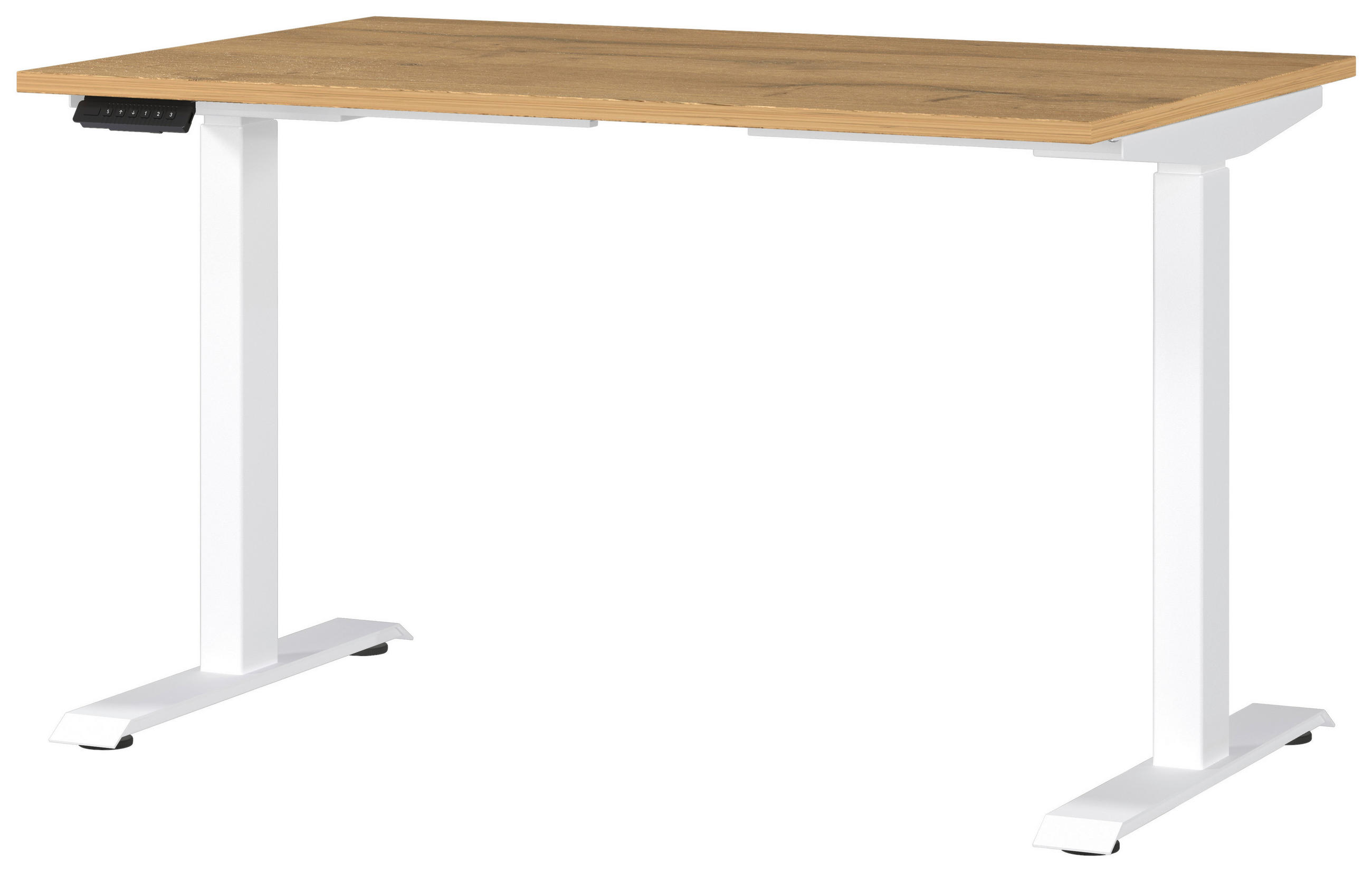 Novel Schreibtisch Braun, Weiß, Eiche 80x72-118x120 cm