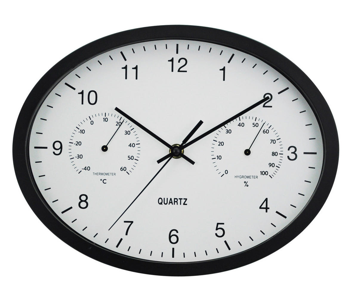 ZIDNI SAT         - crna, Basics, staklo/plastika (22,6/29,4cm) - Ambia Home