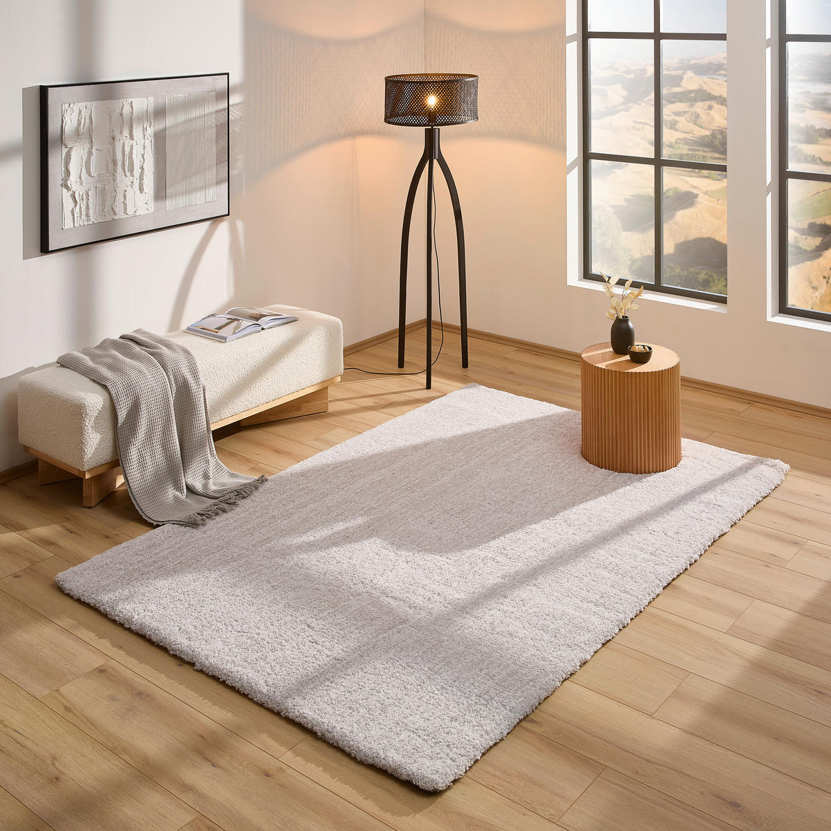 HOCHFLORTEPPICH 160/230 cm Hellgrau  - Hellgrau, Basics, Textil (160/230cm) - Novel