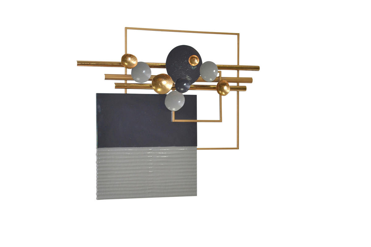 WANDDEKO Metall  - Goldfarben/Schwarz, Design, Metall (10/83/94cm) - MID.YOU