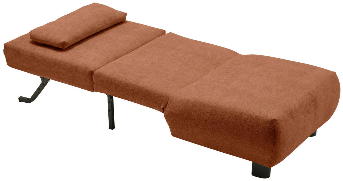 SCHLAFSESSEL Flachgewebe Terracotta    - Terracotta/Schwarz, KONVENTIONELL, Textil/Metall (90/85/100cm) - Carryhome