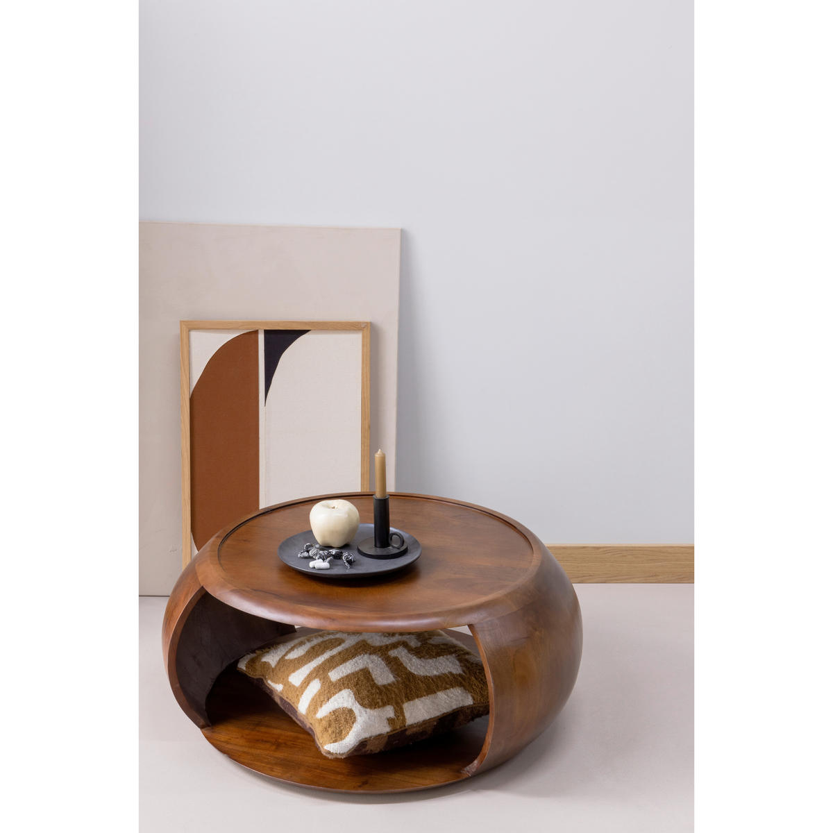 COUCHTISCH Cole Mangoholz vollmassiv 72/72/36 cm rund Braun  - Braun, Design, Holz (72/72/36cm) - Livetastic