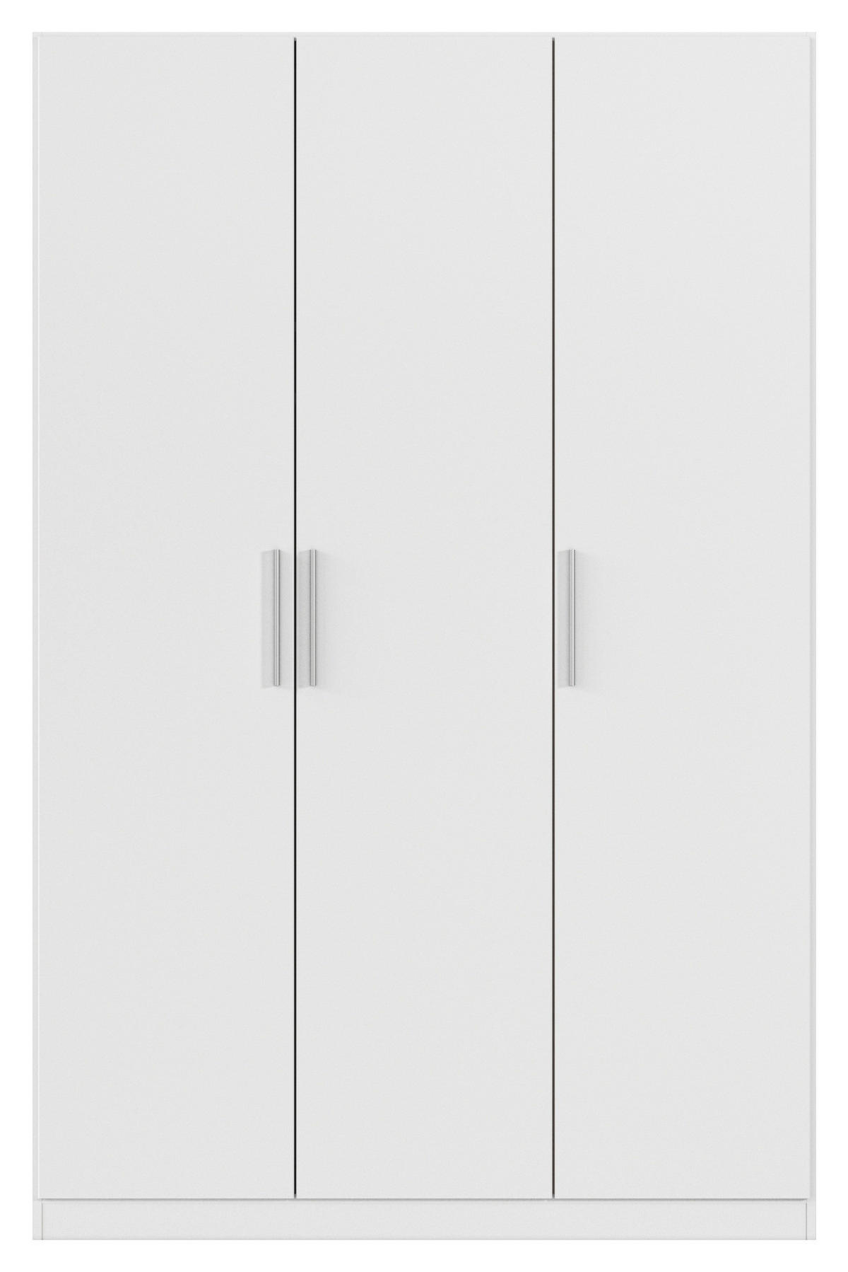 DREHTÜRENSCHRANK 135/210/54 cm,  in Weiß, 3-türig  - Alufarben/Weiß, KONVENTIONELL, Holzwerkstoff/Kunststoff (135/210/54cm) - home24