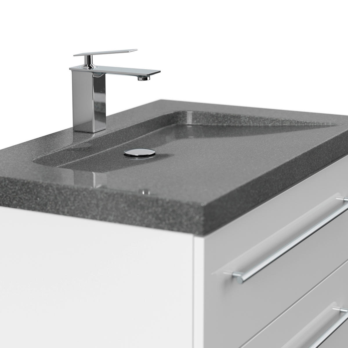 WASCHTISCHKOMBI 75 cm  - Weiß Hochglanz, Basics, Holzwerkstoff/Stein (75cm) - MID.YOU