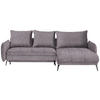 ECKSOFA in Flachgewebe Grau  273/180 cm  - Schwarz/Grau, LIFESTYLE, Textil/Metall (273/180cm) - Hom`in