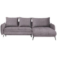 ECKSOFA in Flachgewebe Grau  - Schwarz/Grau, Lifestyle, Textil/Metall (273/180cm) - Hom`in
