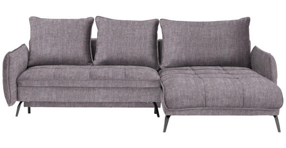 ECKSOFA Grau Flachgewebe  - Schwarz/Grau, LIFESTYLE, Textil/Metall (273/180cm) - Hom`in