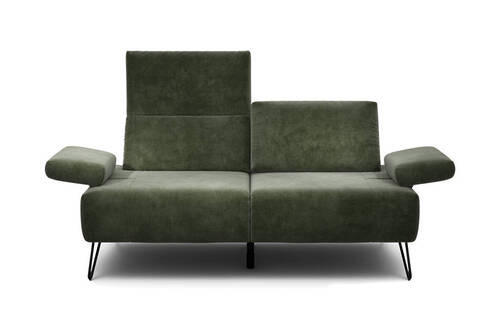 2-SITZER-SOFA in Samt Waldgrün  - Waldgrün/Schwarz, Design, Textil/Metall (164-194/85/86-94cm) - SENSOO