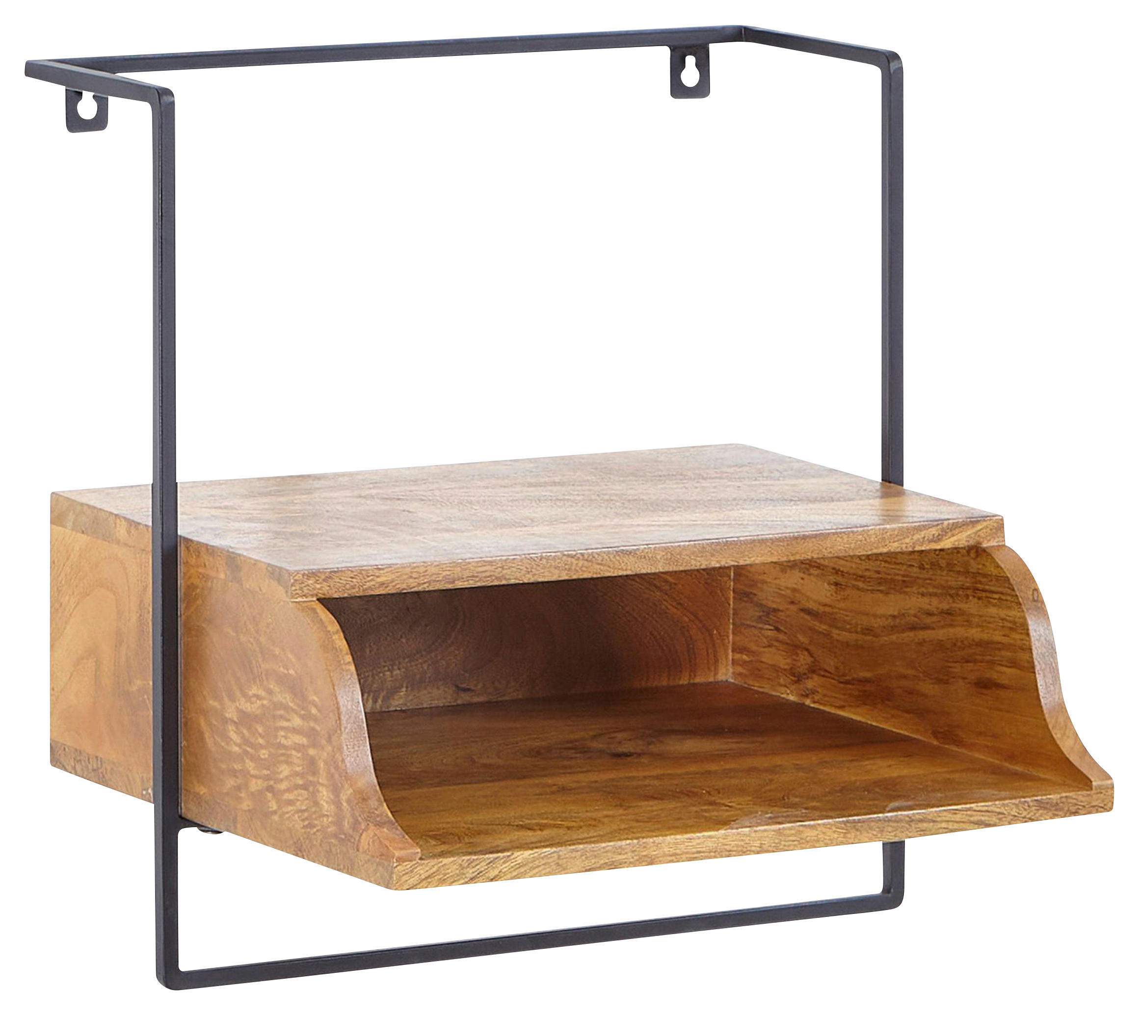 SÄNGBORD i massiv mangoträ brun, svart  - brun/svart, Modern, trä (44/45/35cm) - MID.YOU