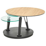 COUCHTISCH in Metall, Glas, Keramik 77/77/43 cm  - Eichefarben/Transparent, Design, Glas/Keramik (77/77/43cm) - Dieter Knoll