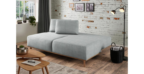 BOXSPRINGSOFA Carla  mit Stoffauswahl, Rücken echt Grau  - Grau, Design, Holz/Textil (203/97/107cm) - Dieter Knoll
