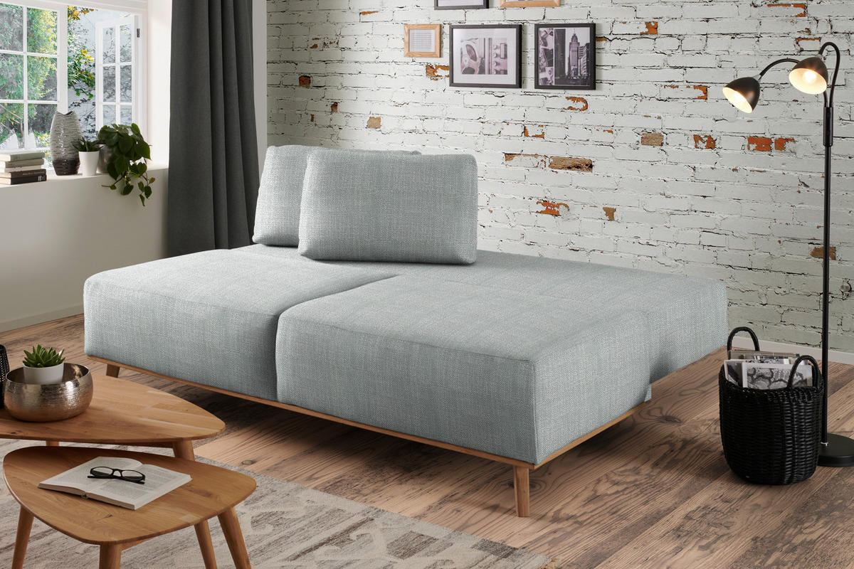 BOXSPRINGSOFA Grau  - Grau, Design, Holz/Textil (203/97/107cm) - Dieter Knoll