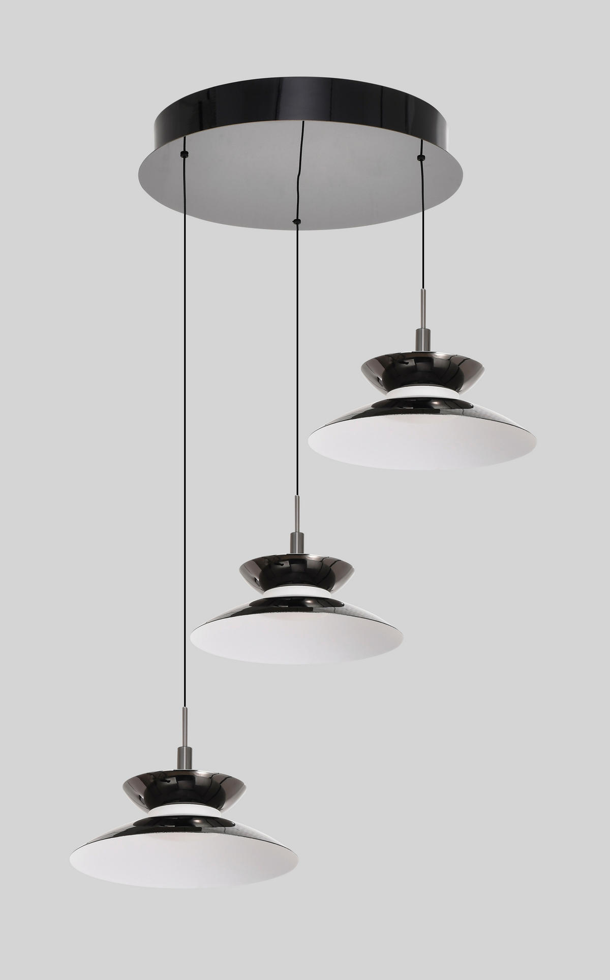 LED-HÄNGELEUCHTE Gubbio 49/150/49 cm  - Schwarzchrom, Design, Metall (49/150/49cm)