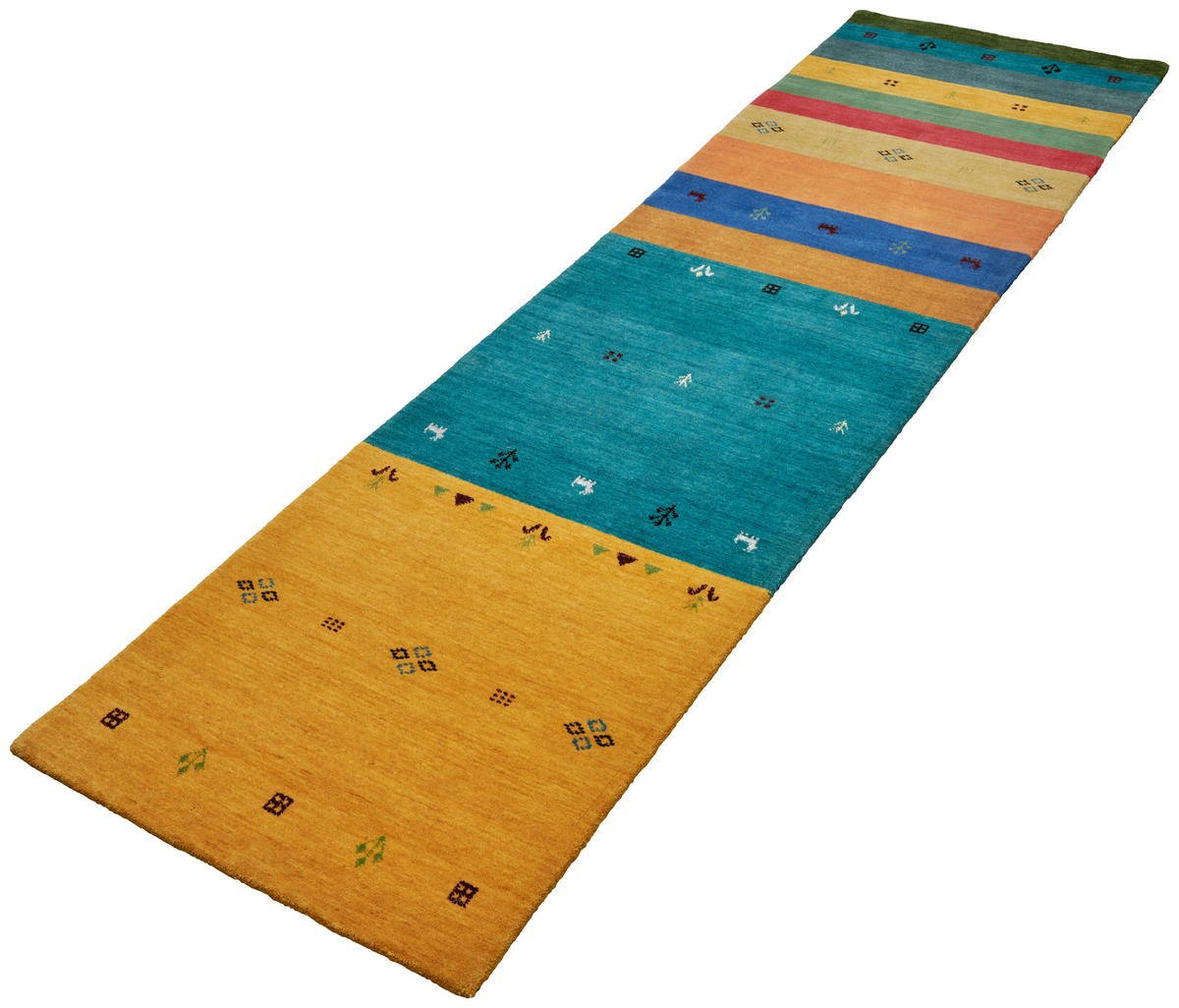 ORIENTTEPPICH 80/300 cm Reichtum der Stille Multicolor, Goldfarben  - Goldfarben/Multicolor, KONVENTIONELL, Textil (80/300cm) - Cazaris