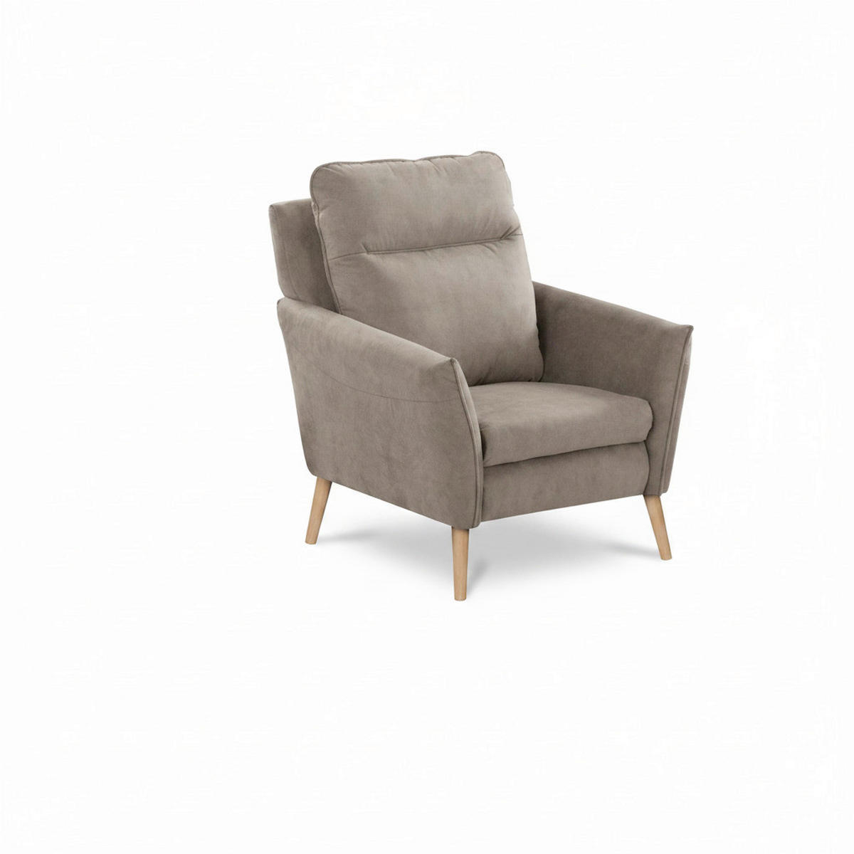 SESSEL in Mikrofaser Taupe  - Taupe/Buchefarben, Design, Holz/Textil (88/110/92cm) - Livetastic
