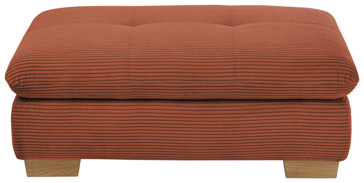 HOCKER Cord Orange  - Eichefarben/Orange, Design, Holz/Textil (106/43/74cm) - SetOne by Musterring