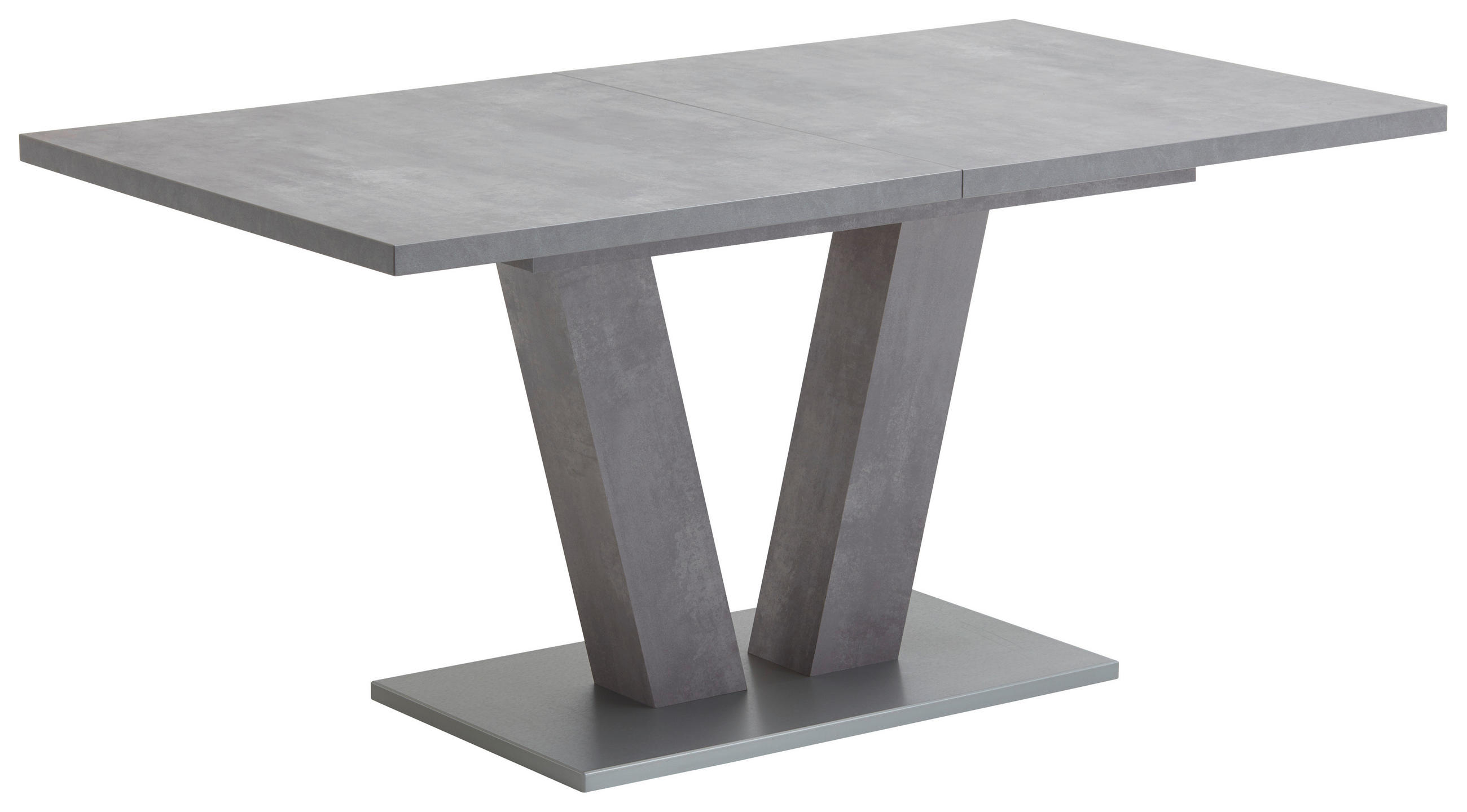 ESSTISCH rechteckig Grau  - Edelstahlfarben/Grau, Design, Holzwerkstoff (160-200/90/76cm) - Valdera