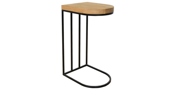 BEISTELLTISCH 45/35/69 cm Eiche massiv Schwarz, Eichefarben organisch - Eichefarben/Schwarz, Design, Holz/Metall (45/35/69cm) - Novel