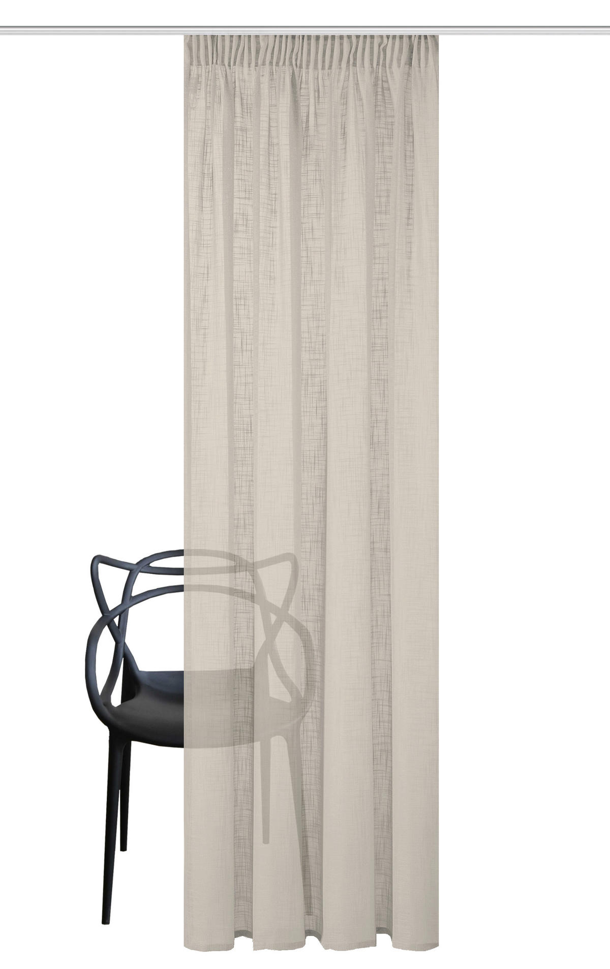FERTIGVORHANG  halbtransparent   140/160 cm  - Taupe, Basics, Textil (140/160cm)