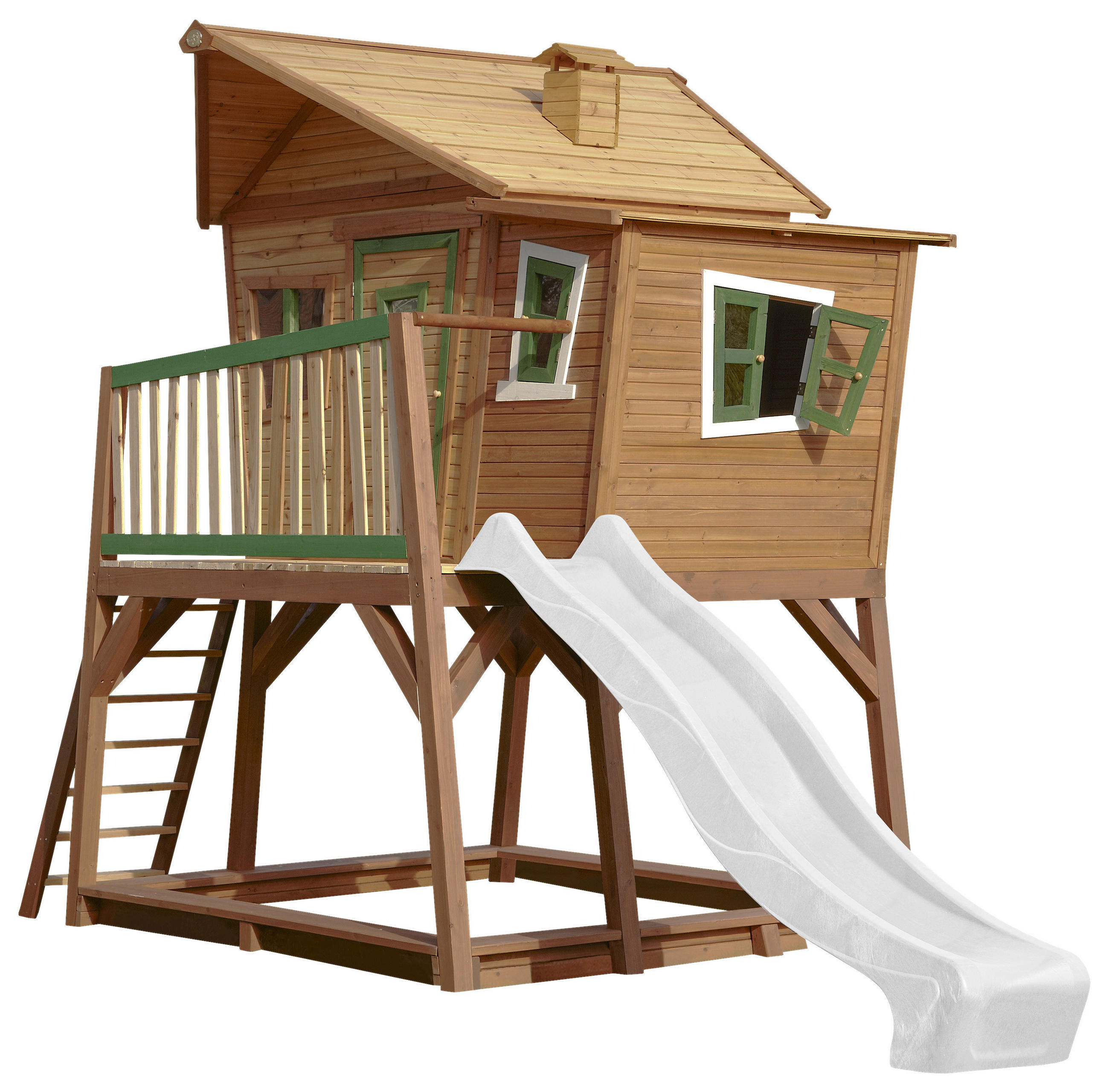 SPIELTURM  - Braun/Weiß, KONVENTIONELL, Holz (432/288/193cm) - Ambia Garden