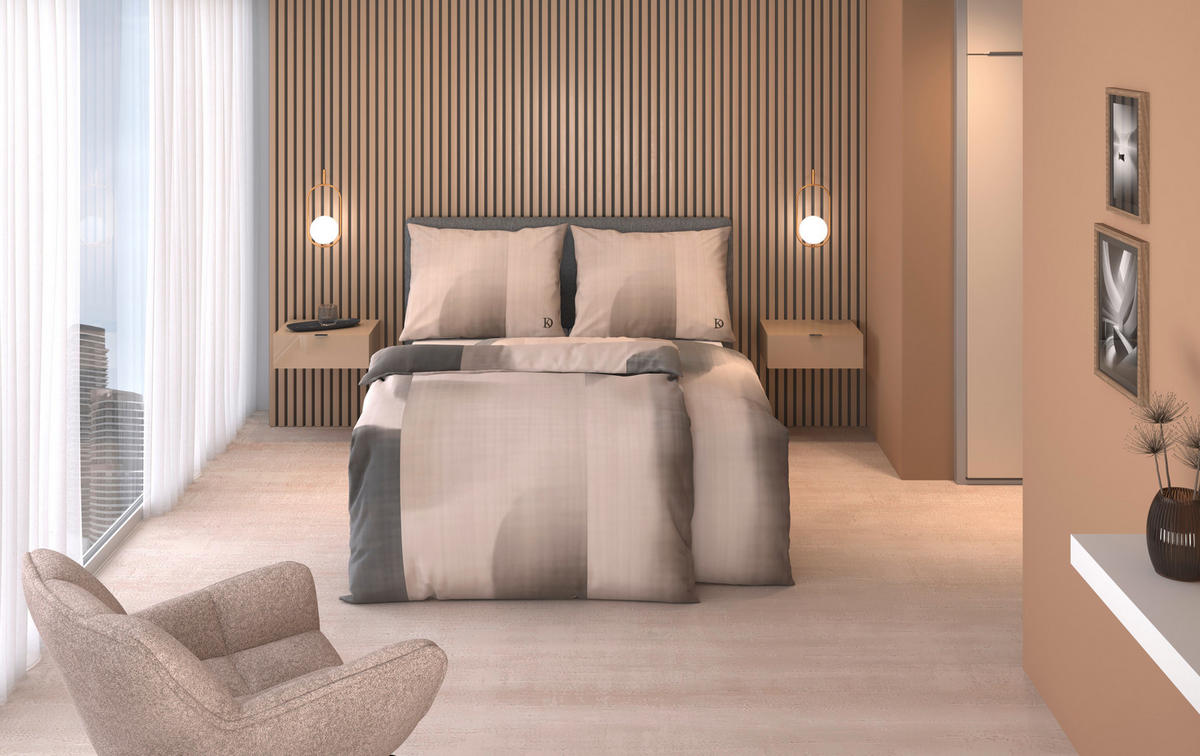 BETTWÄSCHE 3-teilig Satin 200/200 cm  - Grau, Design, Textil (200/200cm) - Dieter Knoll
