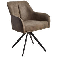 ARMLEHNSTUHL Eisen Webstoff  - Hellbraun/Schwarz, Modern, Holz/Textil (62/83/62cm) - Livetastic