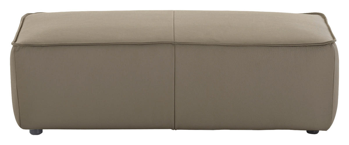HOCKER in Leder Grau  - Schwarz/Grau, Modern, Leder/Kunststoff (120/39/60cm) - W.Schillig