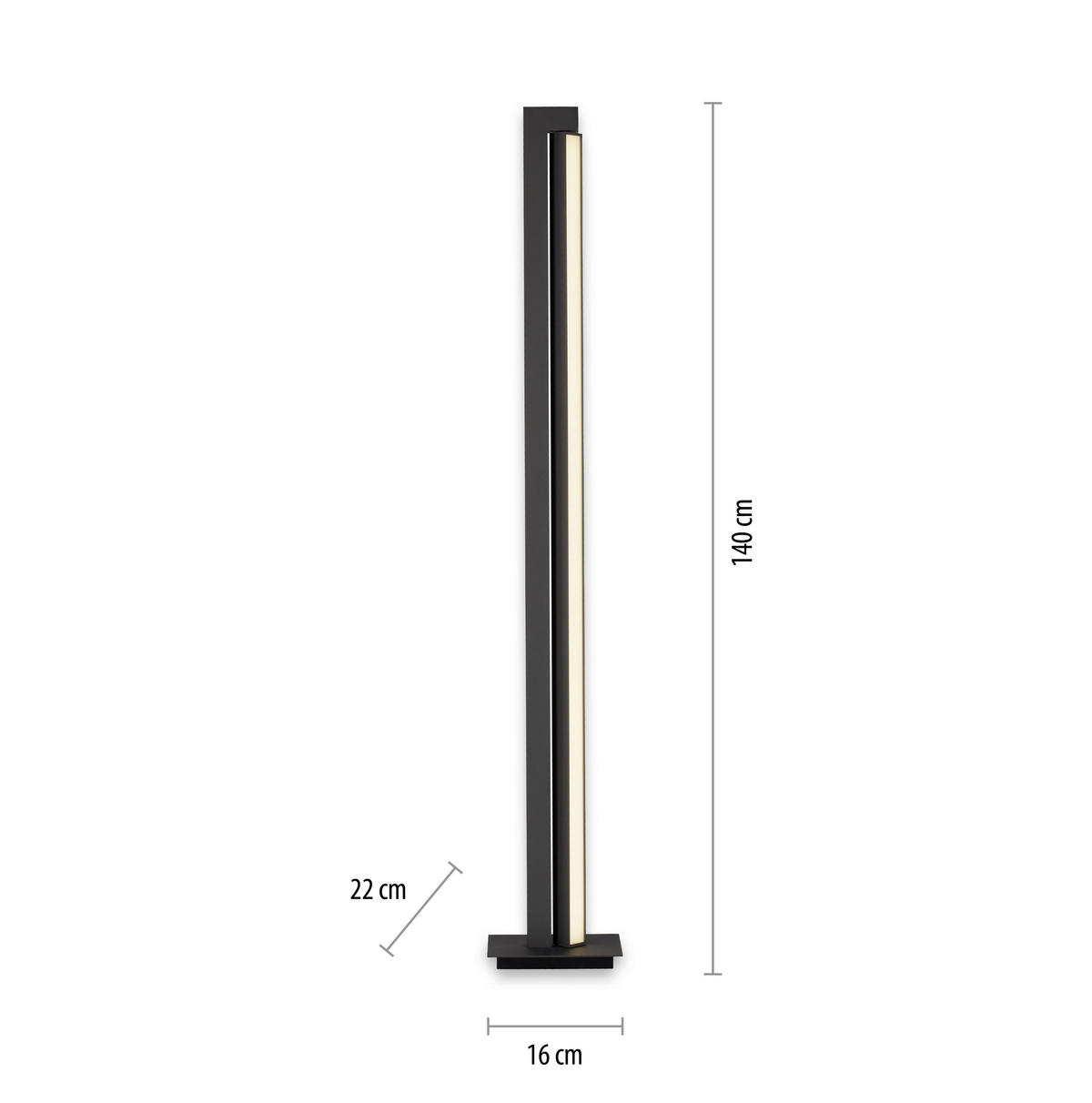 LED-STEHLEUCHTE    - Anthrazit, Design, Kunststoff/Metall (140cm) - Neuhaus PURE