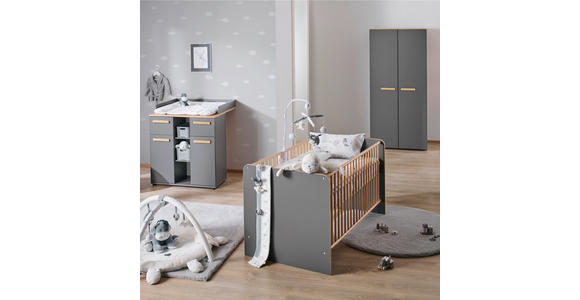 WICKELKOMMODE 89,2/100,2/70 cm  - Graphitfarben/Eiche Artisan, Basics, Holzwerkstoff/Kunststoff (89,2/100,2/70cm) - My Baby Lou