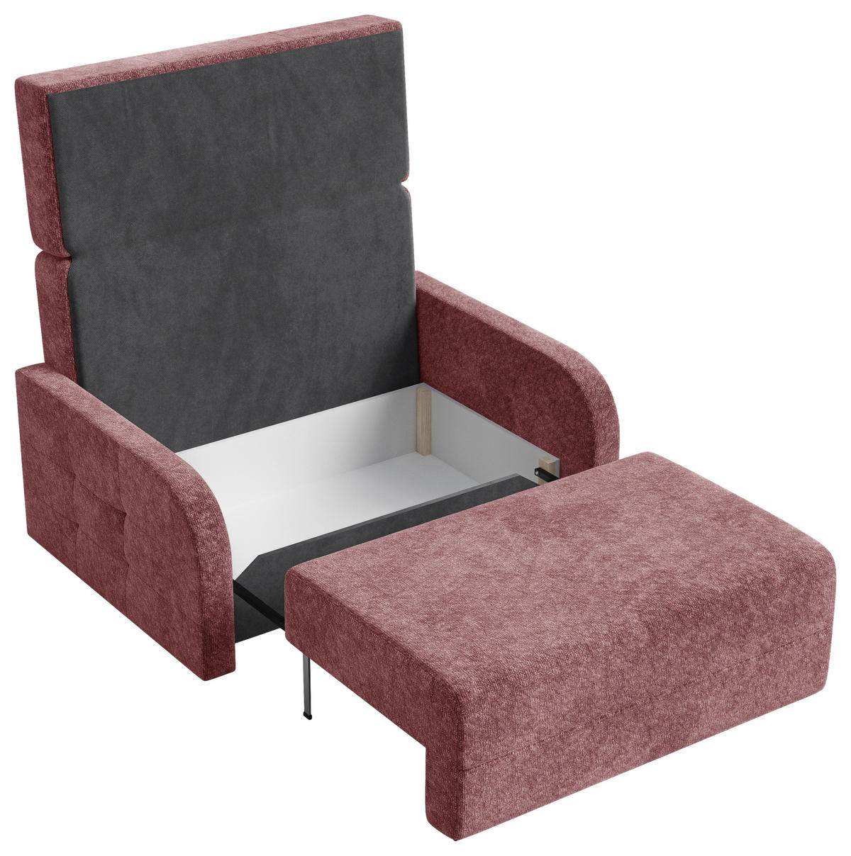 SCHLAFSOFA Chenille Beere  inkl. Bettkasten, Schlaffunktion, Rücken echt, Liegefläche im Originalstoff  - Beere/Schwarz, MODERN, Kunststoff/Textil (190/90/100cm) - Milino