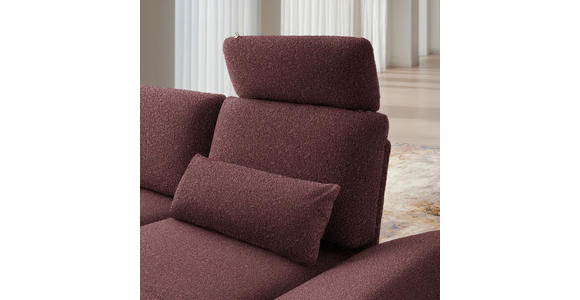 ECKSOFA  in Flachgewebe Bordeaux  234/155 cm  - Bordeaux/Schwarz, Design, Textil/Metall (234/155cm) - Dieter Knoll