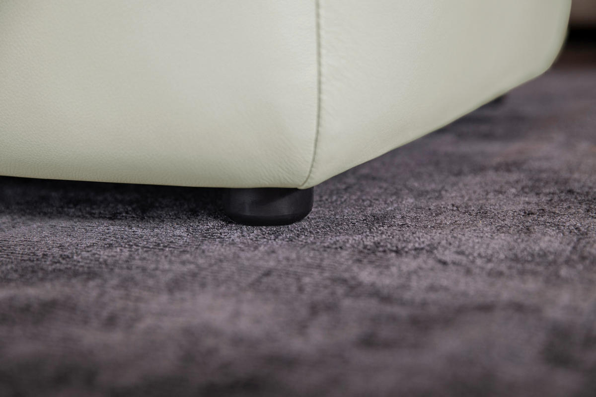 ECKSOFA in Echtleder Weiss  - Weiss/Schwarz, Modern, Leder/Kunststoff (300/164cm) - W.Schillig