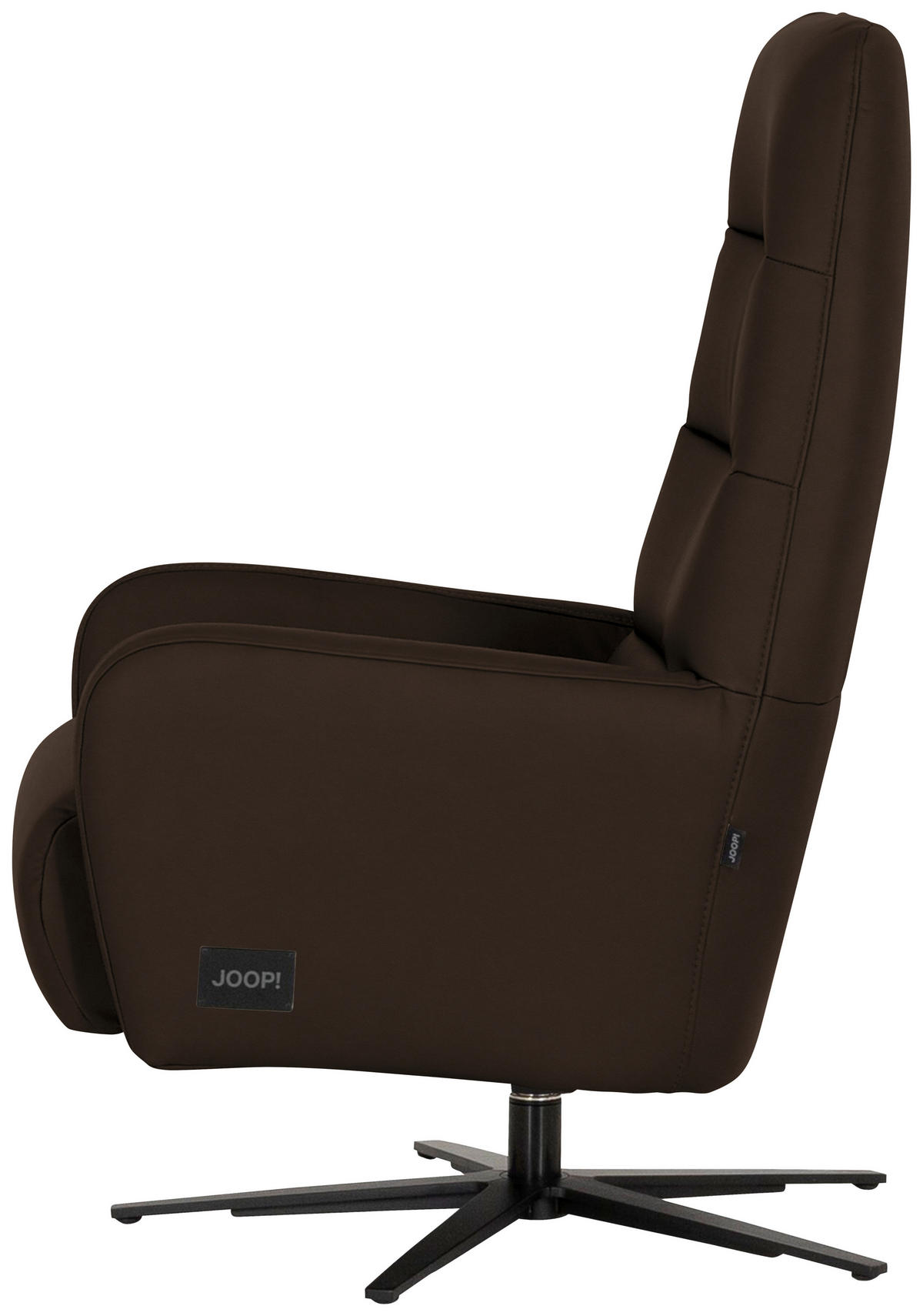 RELAXSESSEL Leder Dunkelbraun  - Dunkelbraun/Schwarz, Modern, Leder/Metall (66/110/83cm) - Joop!