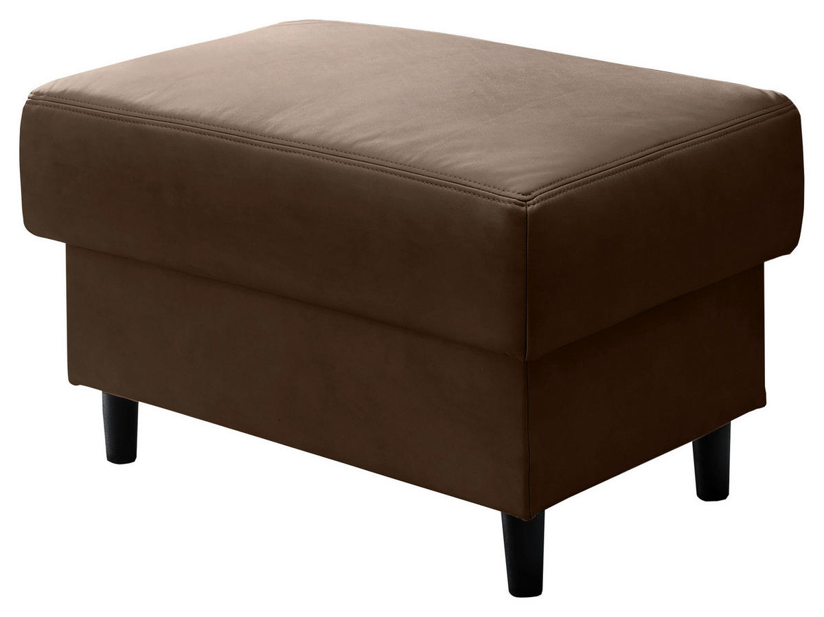 HOCKER in Textil Braun  - Schwarz/Braun, Modern, Holz/Textil (76/46/55cm) - Livetastic