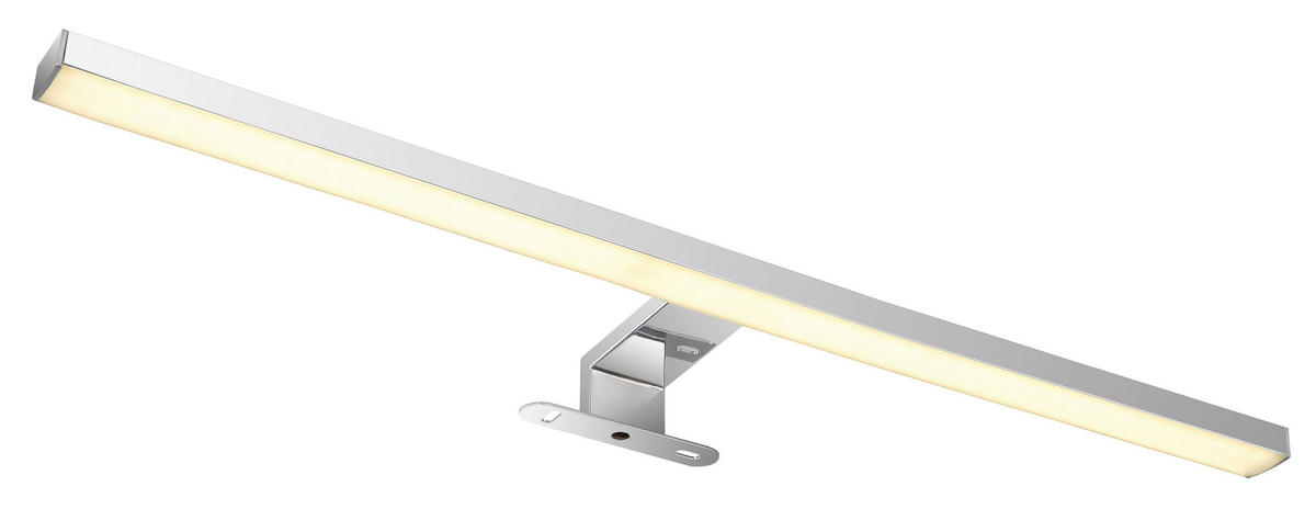 BADEZIMMER-WANDLEUCHTE - Chromfarben/Opal, Design, Kunststoff/Metall (60/12/4cm) - Globo