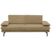 3-SITZER-SOFA Velours Cappuccino  - Beige/Schwarz, Design, Textil/Metall (222/89/104cm) - Dieter Knoll