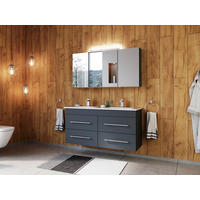 OMARA Z OGLEDALOM 120/62,5/17 cm  - barve grafita, Moderno, steklo/leseni material (120/62,5/17cm) - MID.YOU