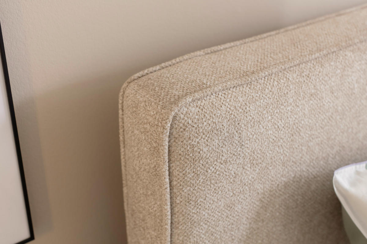 POLSTERBETT Matratze, Lattenrost Beige 180/200 cm  - Birkefarben/Beige, Design, Holz/Textil (180/200cm) - Schöner Wohnen