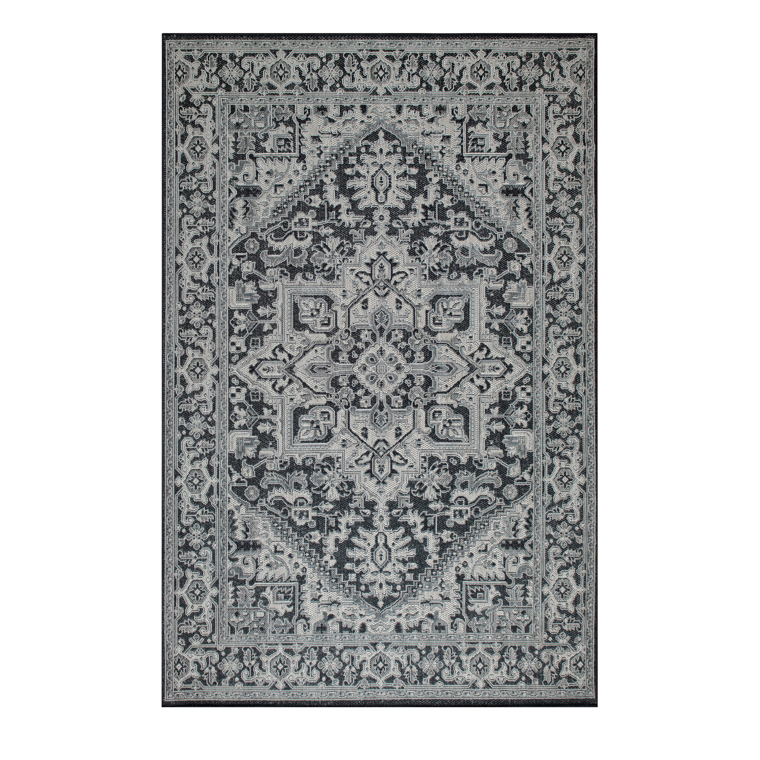 OUTDOORTEPPICH 80/150 cm Plutus Grau, Schwarz  - Schwarz/Grau, Design, Kunststoff (80/150cm) - Novel