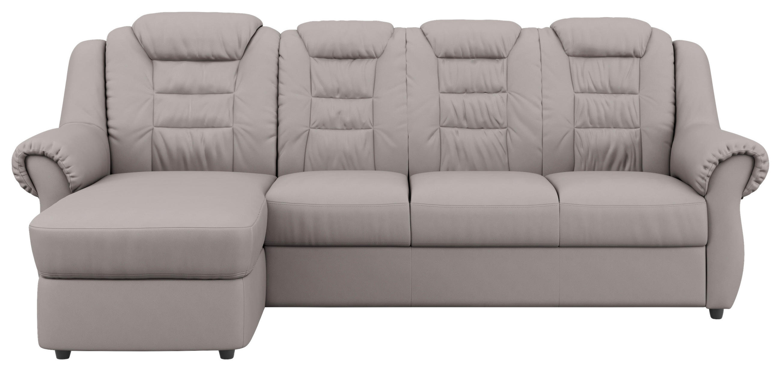 ECKSOFA in Lederlook Hellbraun  - Hellbraun/Schwarz, Konventionell, Kunststoff/Textil (165/262cm) - Livetastic