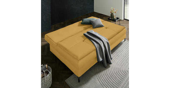 SCHLAFSOFA in Flachgewebe Gelb - Gelb/Schwarz, MODERN, Textil/Metall (208/73/92/102cm) - Novel