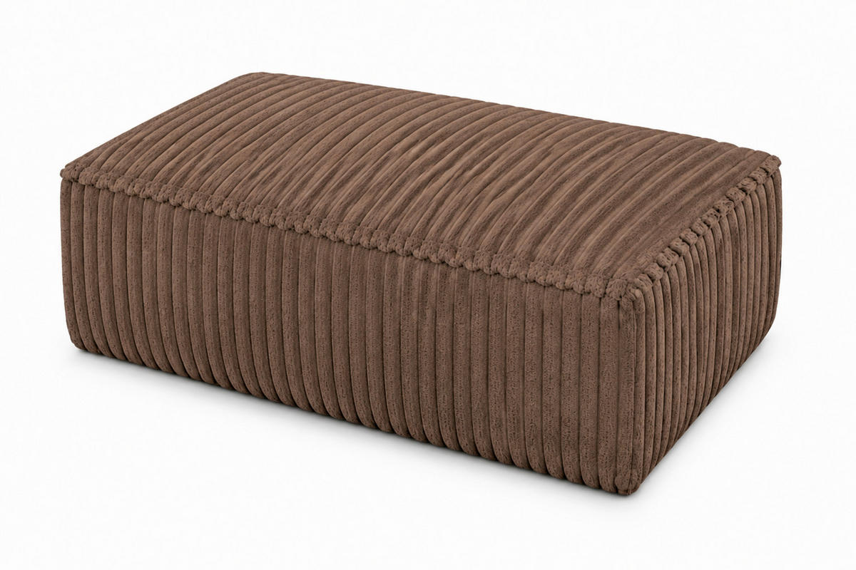 HOCKER in Textil, Holzwerkstoff Braun  - Schwarz/Braun, KONVENTIONELL, Holzwerkstoff/Kunststoff (105/43/65cm) - Livetastic