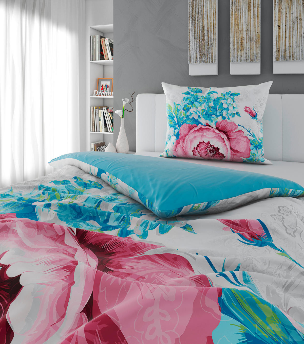 VÄNDBART PÅSLAKANSET TANJA satin 150/210 cm  - multicolor, Trend, textil (150/210cm) - Esposa
